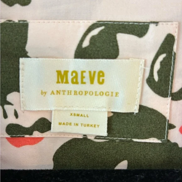 Anthropologie Maeve Bettina Tiered Mini Shirt Dress Orange/Pink Cotton XS - Picture 4 of 10